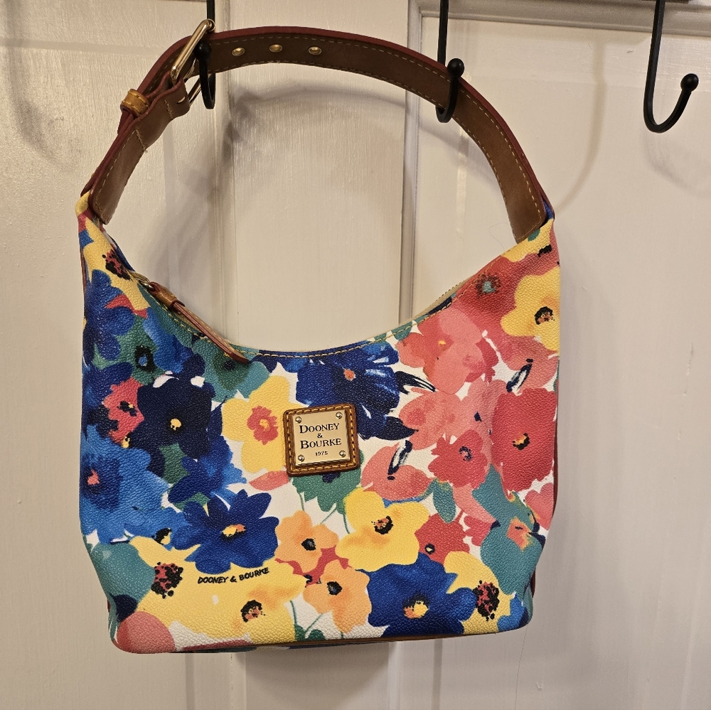Dooney & Bourke Floral Shoulder Bag - Blue, Yellow, Red